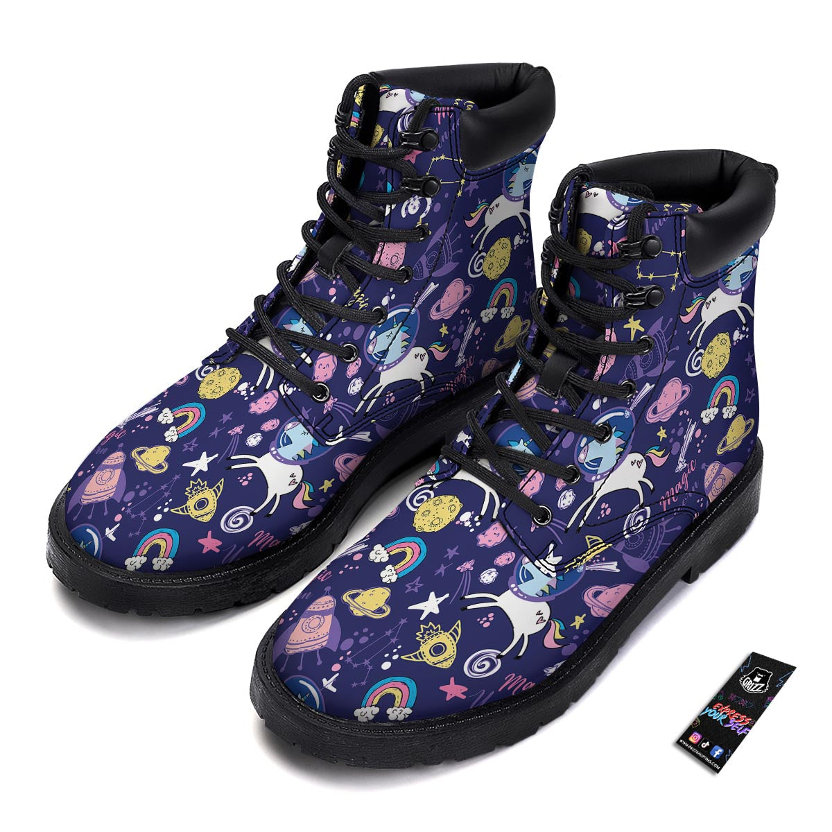 Unicorn Space Astronaut Print Pattern Boots-grizzshop