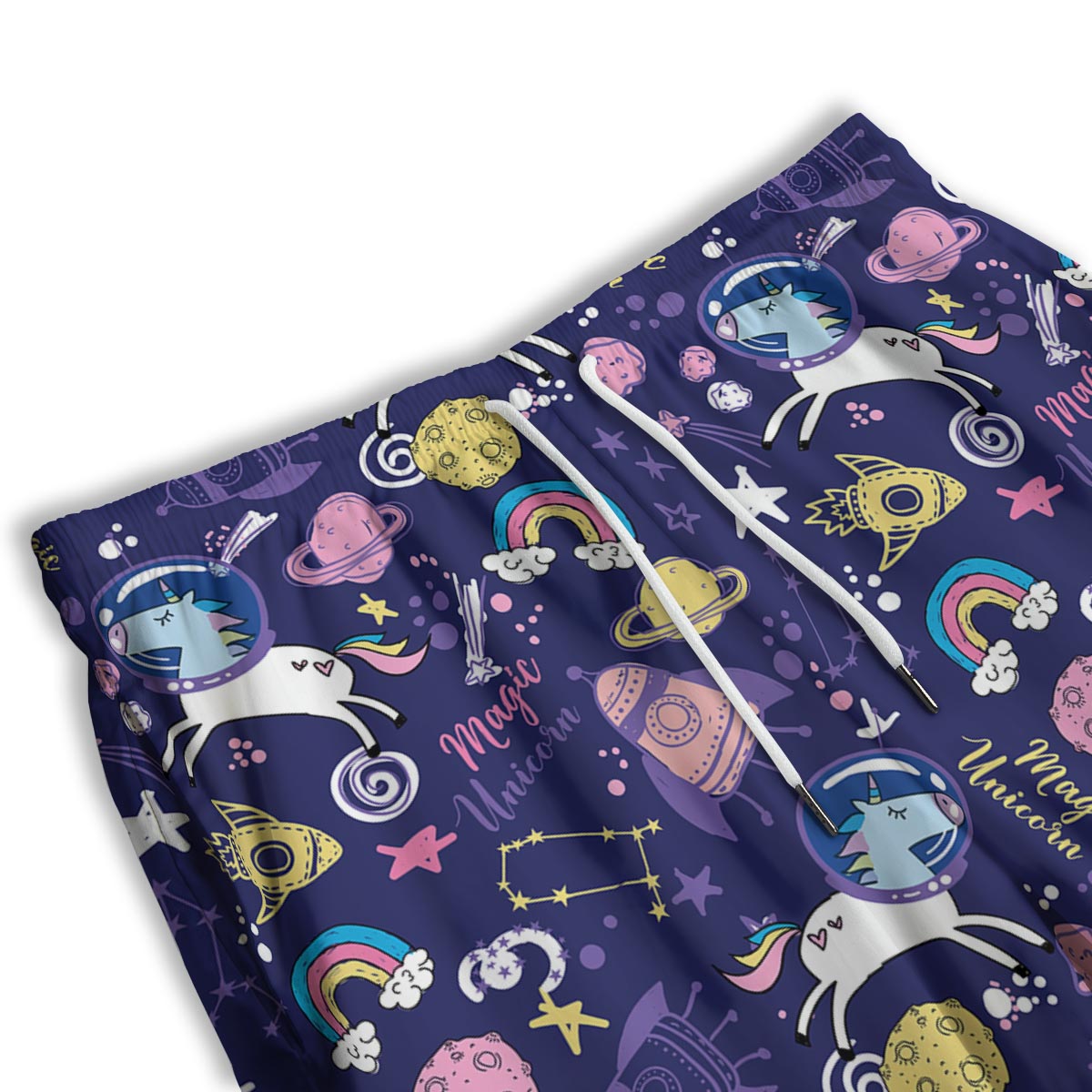 Unicorn Space Astronaut Print Pattern Men's Athletic Shorts