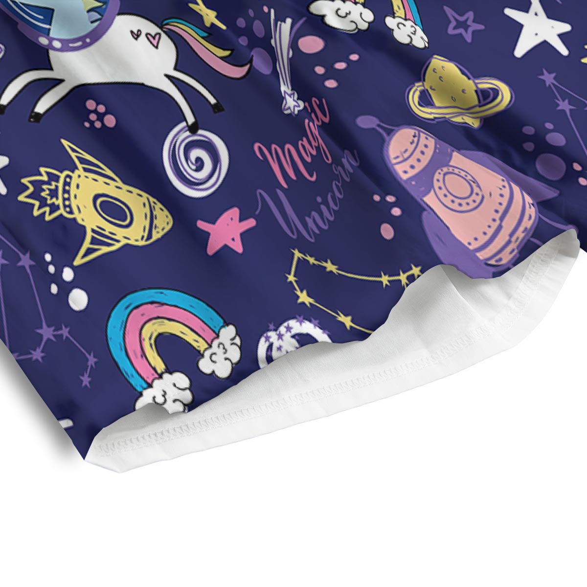 Unicorn Space Astronaut Print Pattern Men's Athletic Shorts