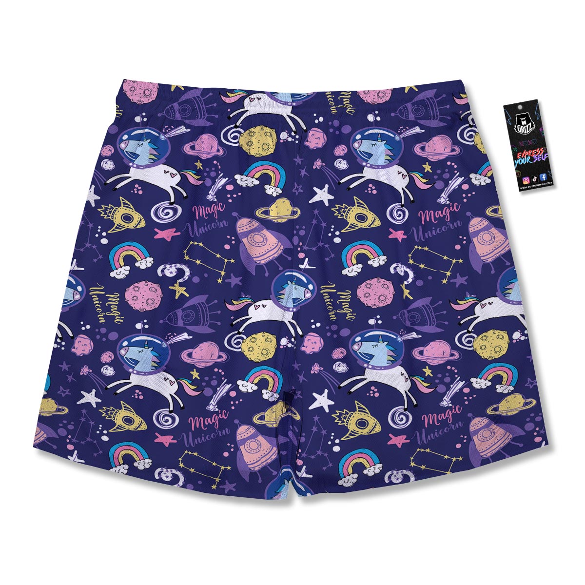 Unicorn Space Astronaut Print Pattern Men's Running Shorts-grizzshop