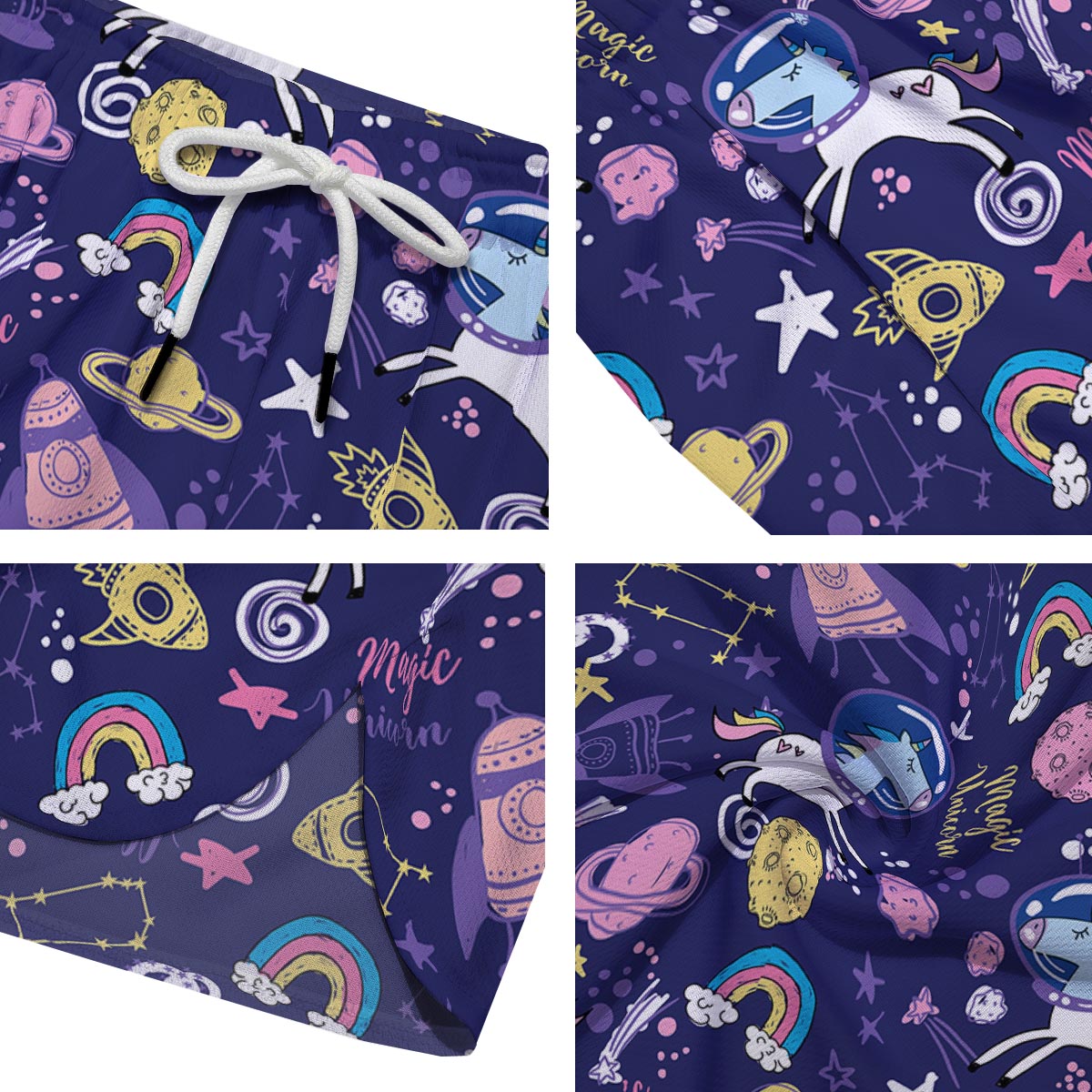 Unicorn Space Astronaut Print Pattern Men's Running Shorts-grizzshop