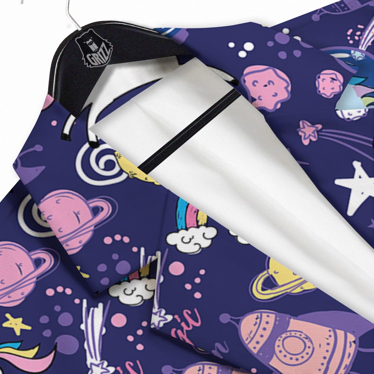 Unicorn Space Astronaut Print Pattern Men's Sport Coat-grizzshop