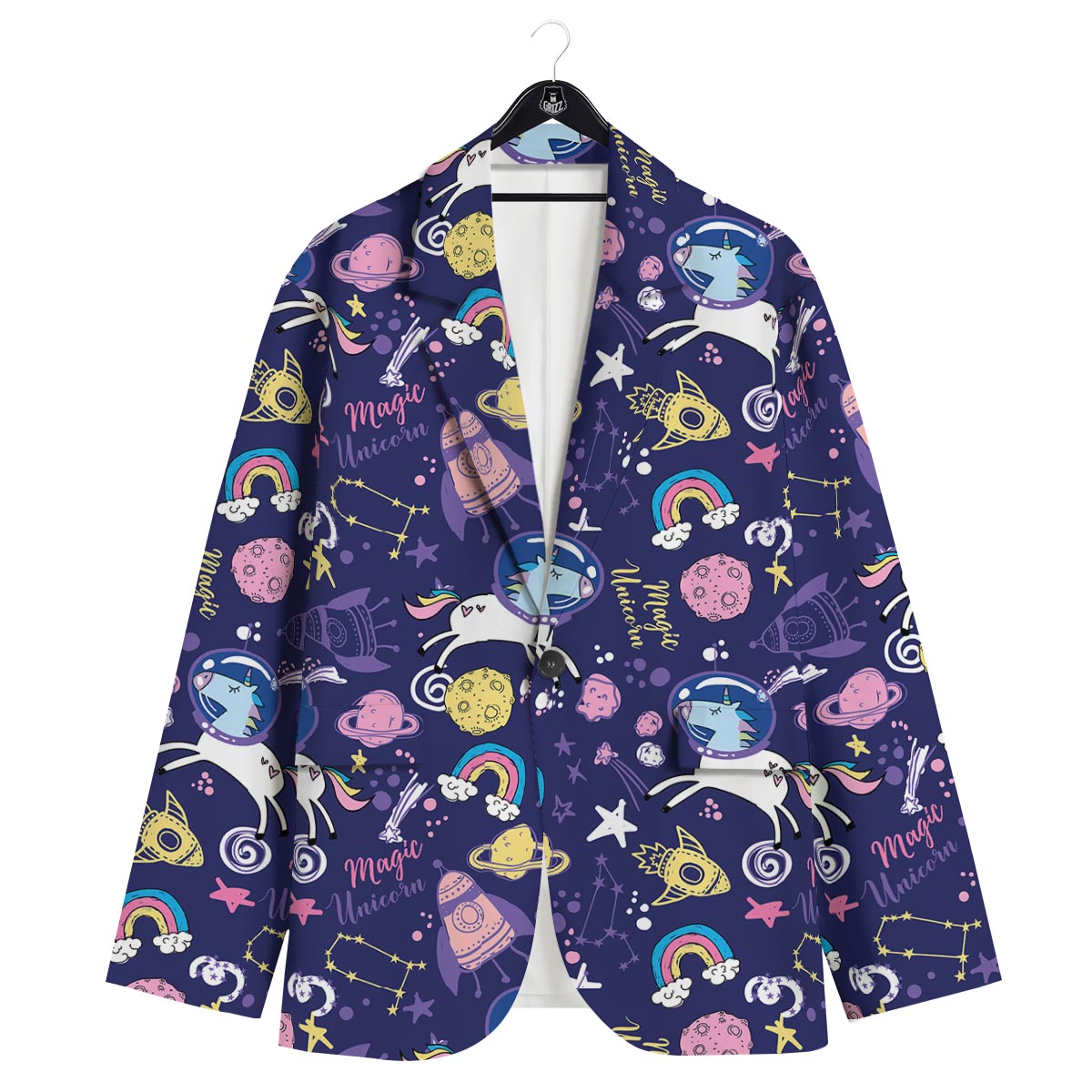 Unicorn Space Astronaut Print Pattern Men's Sport Coat-grizzshop