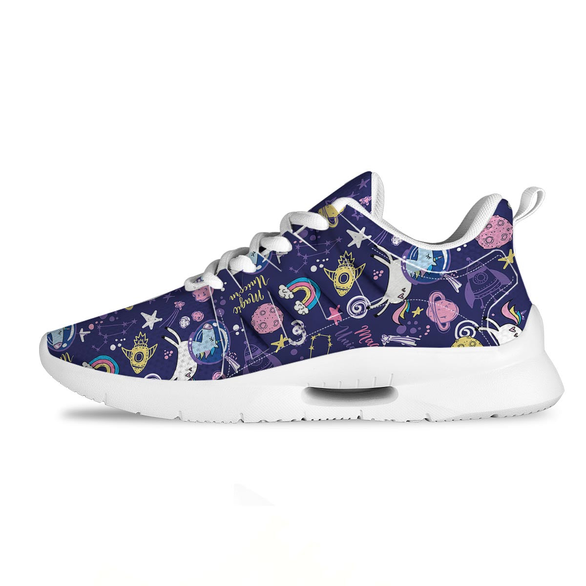 Unicorn Space Astronaut Print Pattern Tennis Shoes-grizzshop