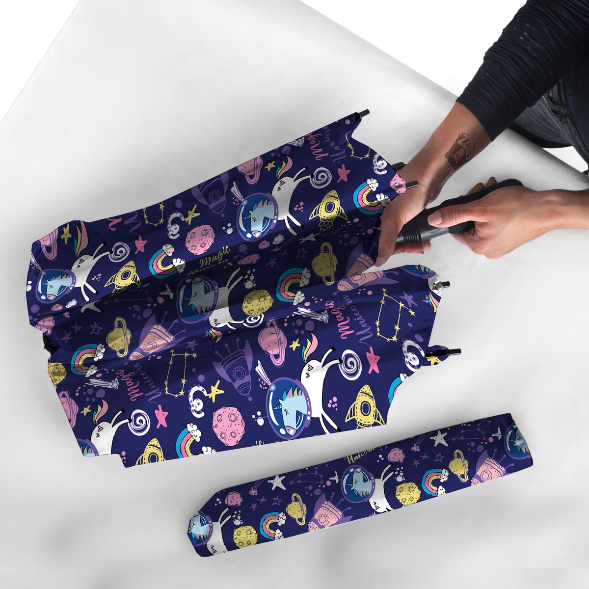 Unicorn Space Astronaut Print Pattern Umbrella-grizzshop