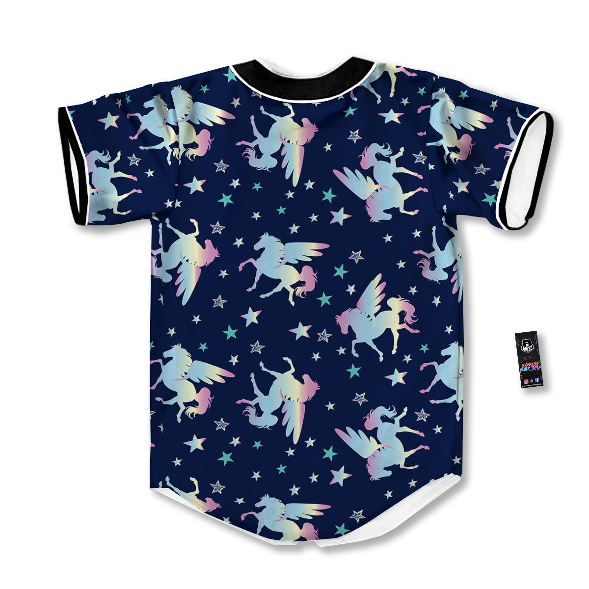 Unicorn Star Fairy Print Pattern Baseball Jersey-grizzshop