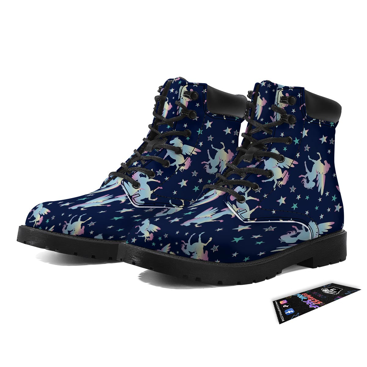 Unicorn Star Fairy Print Pattern Boots-grizzshop