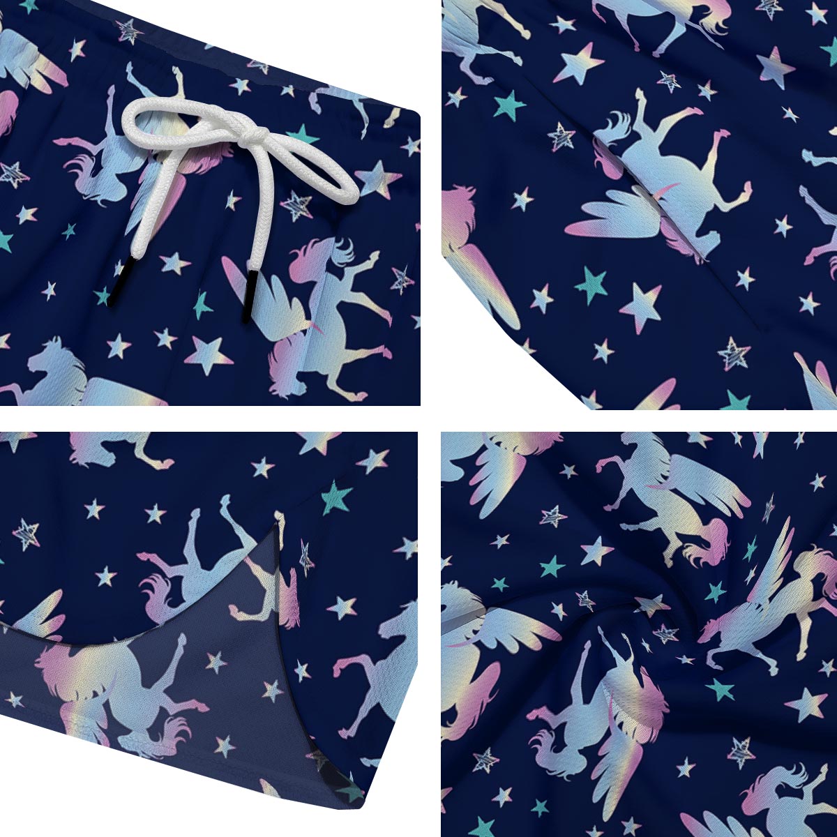 Unicorn Star Fairy Print Pattern Men's Running Shorts-grizzshop