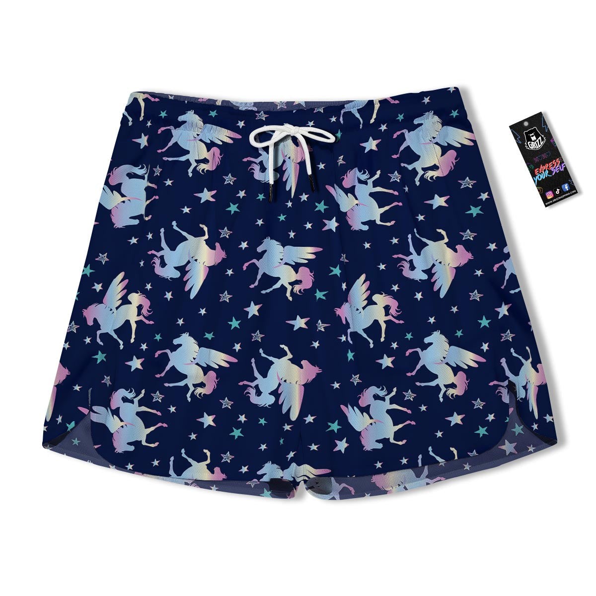Unicorn Star Fairy Print Pattern Men's Running Shorts-grizzshop