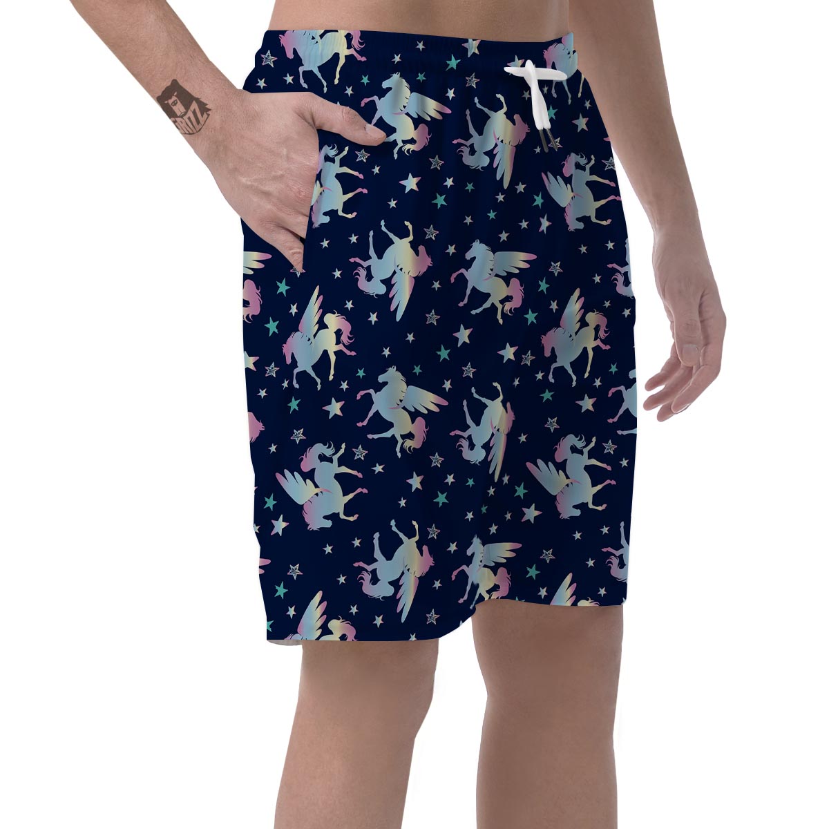 Unicorn Star Fairy Print Pattern Men's Shorts-grizzshop