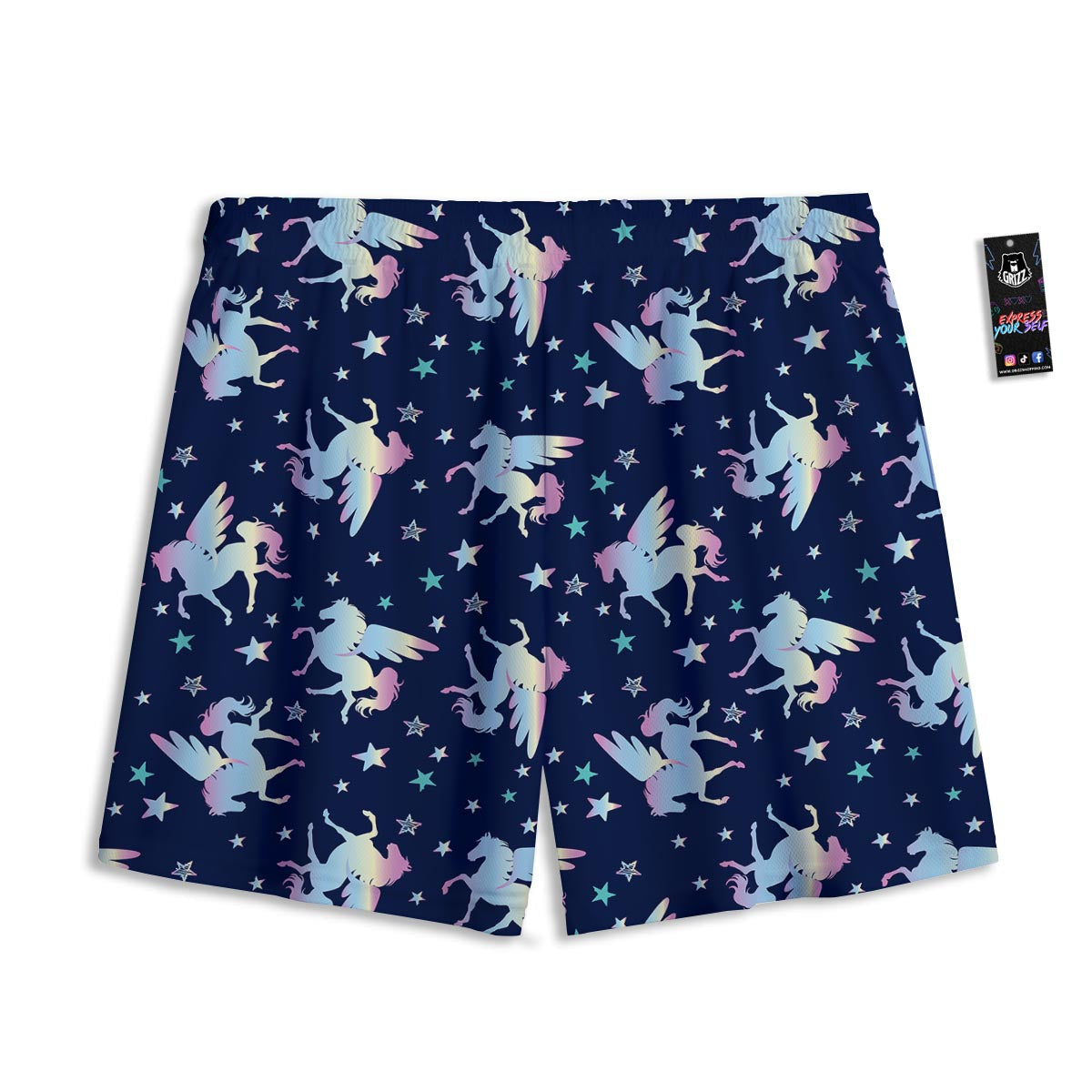 Unicorn Star Fairy Print Pattern Mesh Shorts