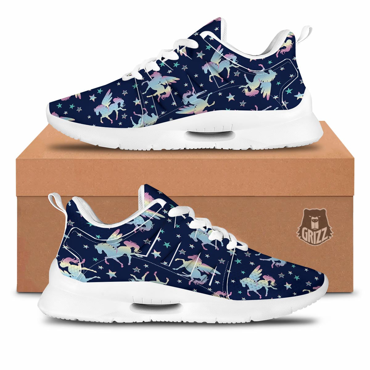 Unicorn Star Fairy Print Pattern Tennis Shoes-grizzshop