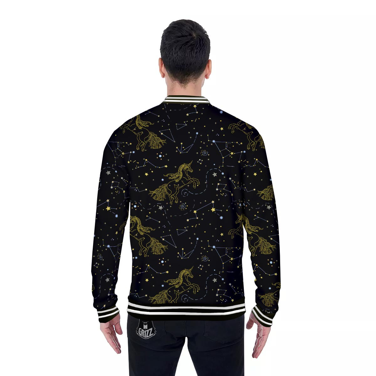 Unicorn Star Space Print Pattern Baseball Jacket-grizzshop
