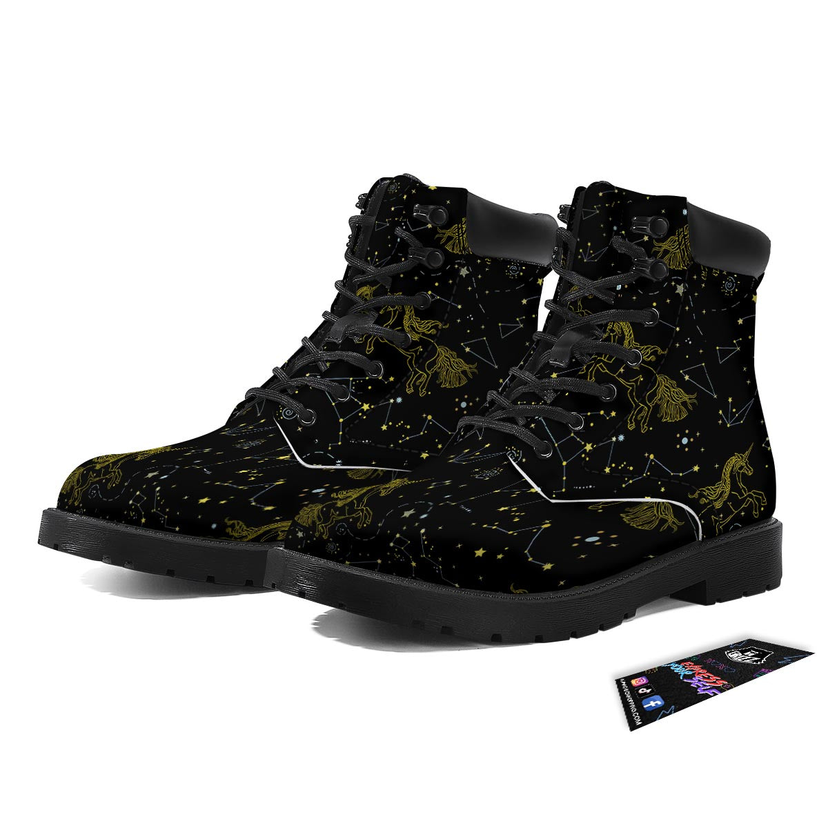 Unicorn Star Space Print Pattern Boots-grizzshop