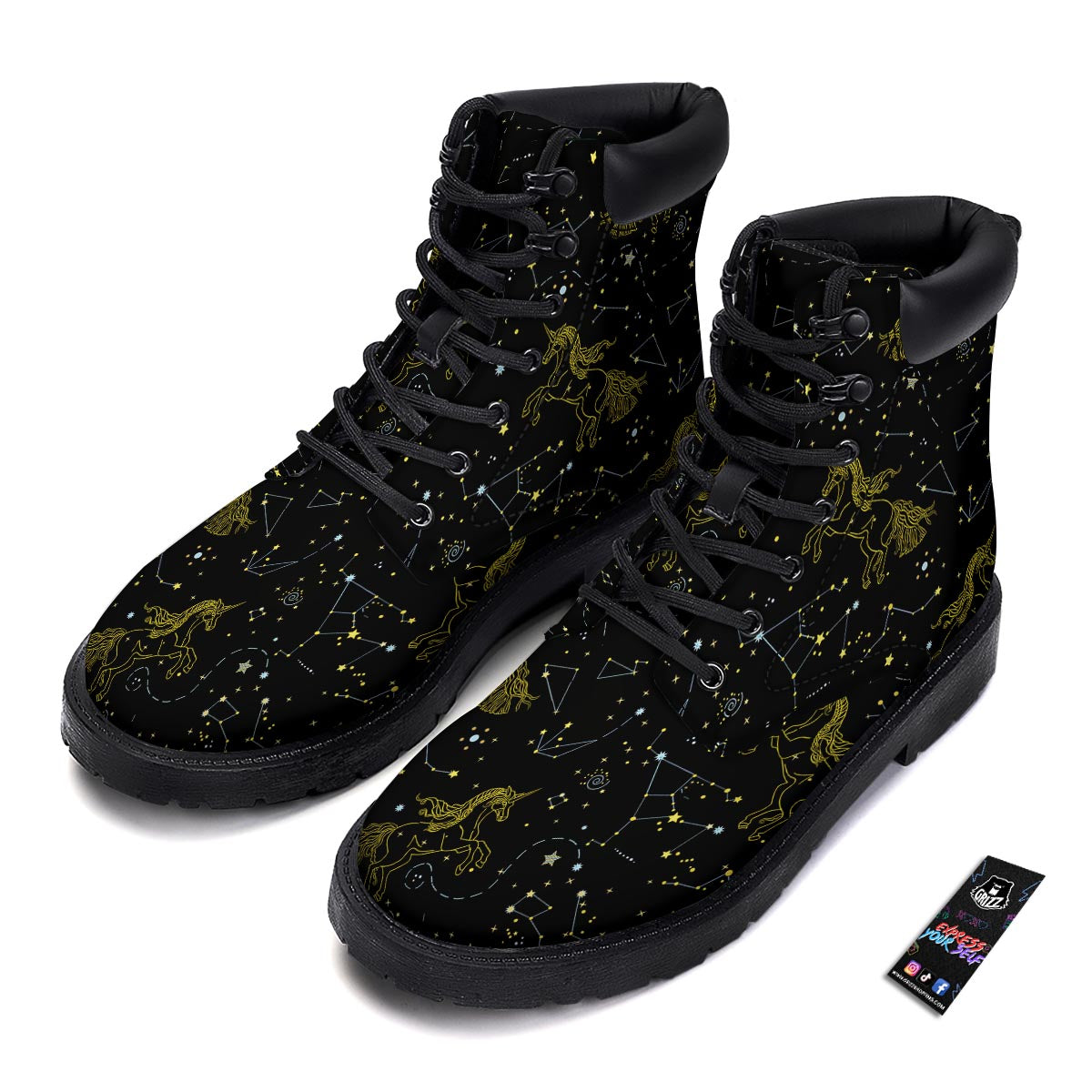 Unicorn Star Space Print Pattern Boots-grizzshop