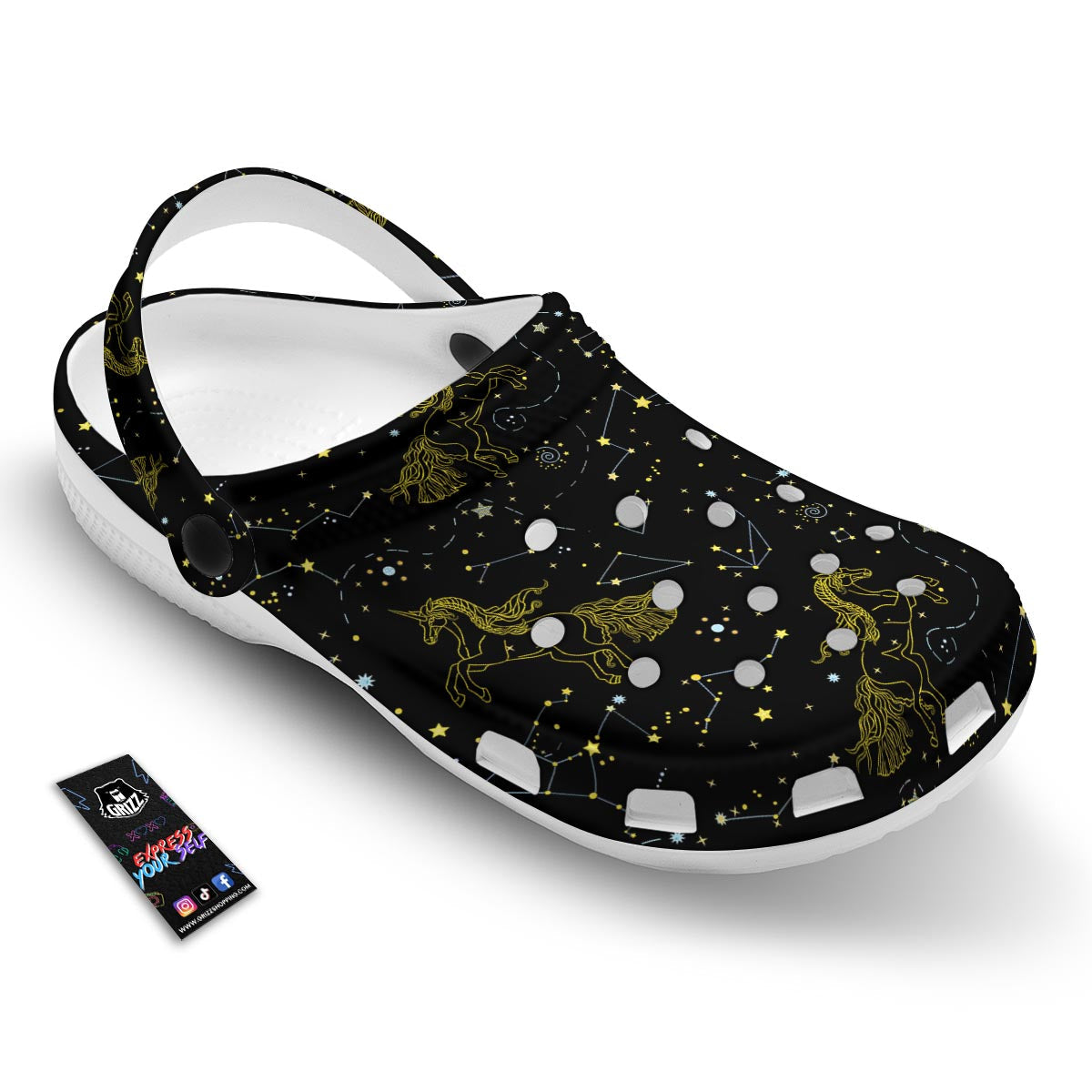 Unicorn Star Space Print Pattern Clog-grizzshop