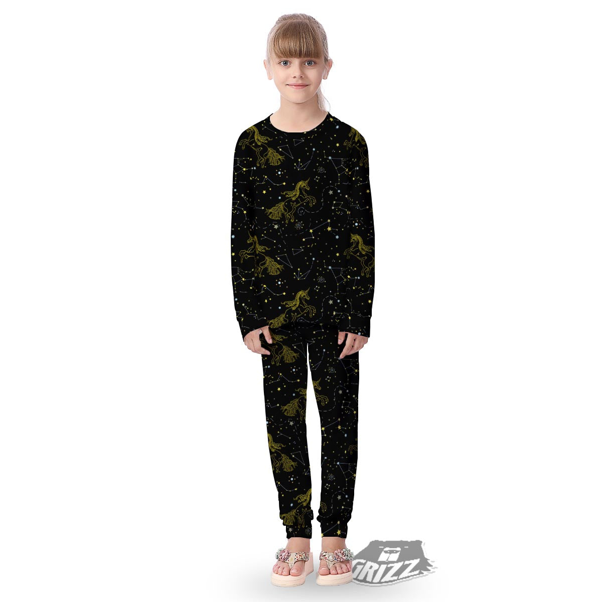 Unicorn Star Space Print Pattern Kid's Pajamas-grizzshop
