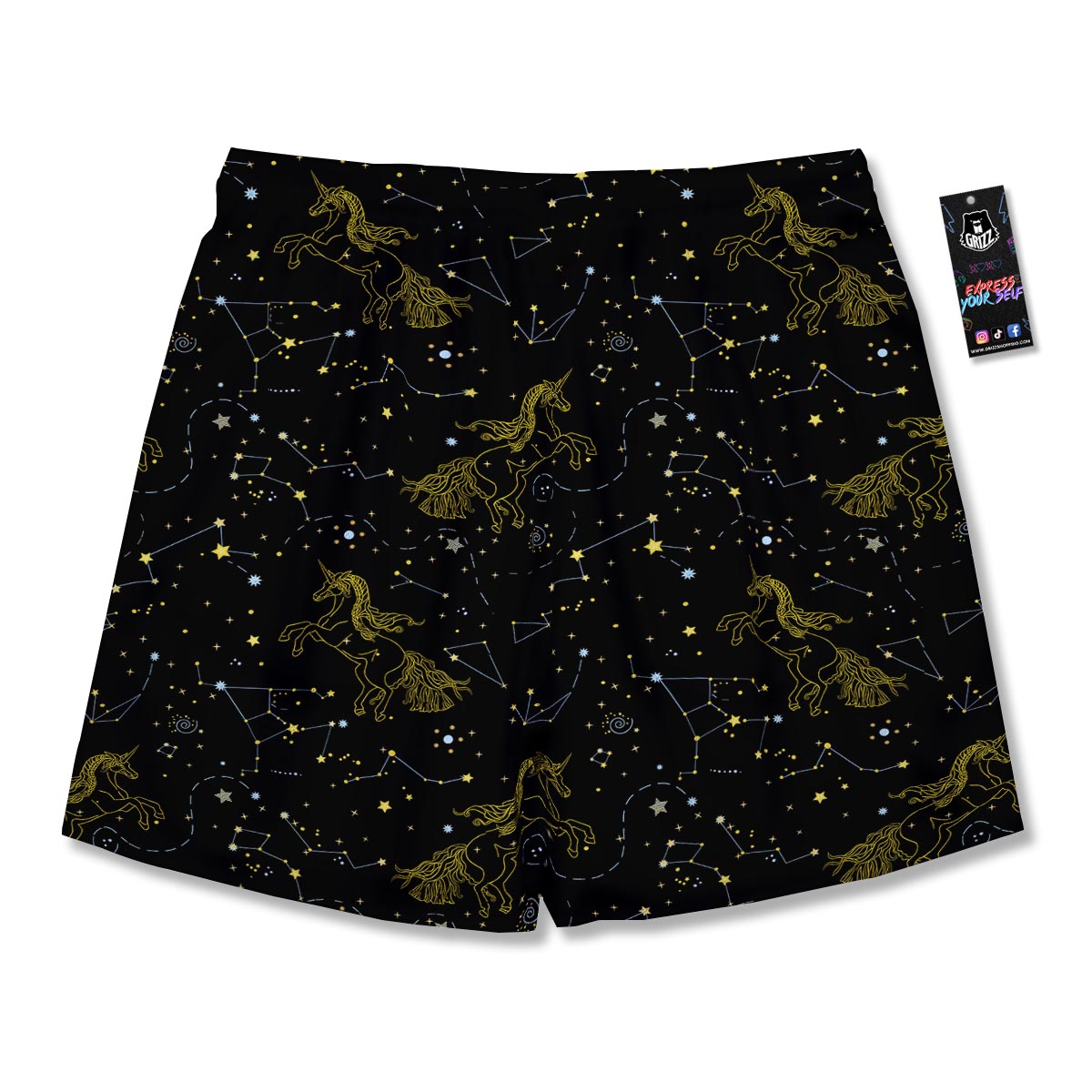Unicorn Star Space Print Pattern Men's Running Shorts-grizzshop