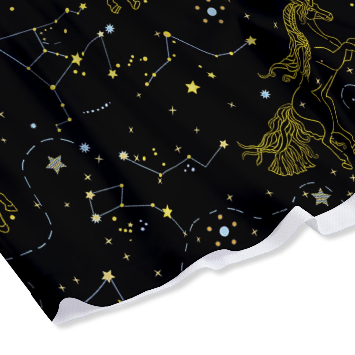 Unicorn Star Space Print Pattern Mesh Shorts