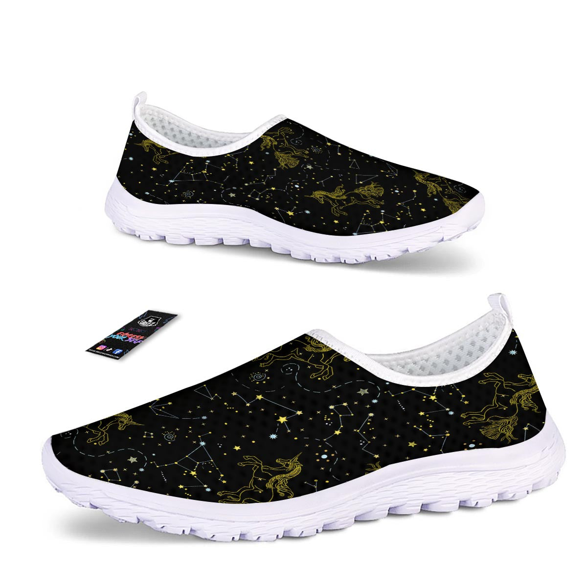 Unicorn Star Space Print Pattern Nurse Shoes-grizzshop