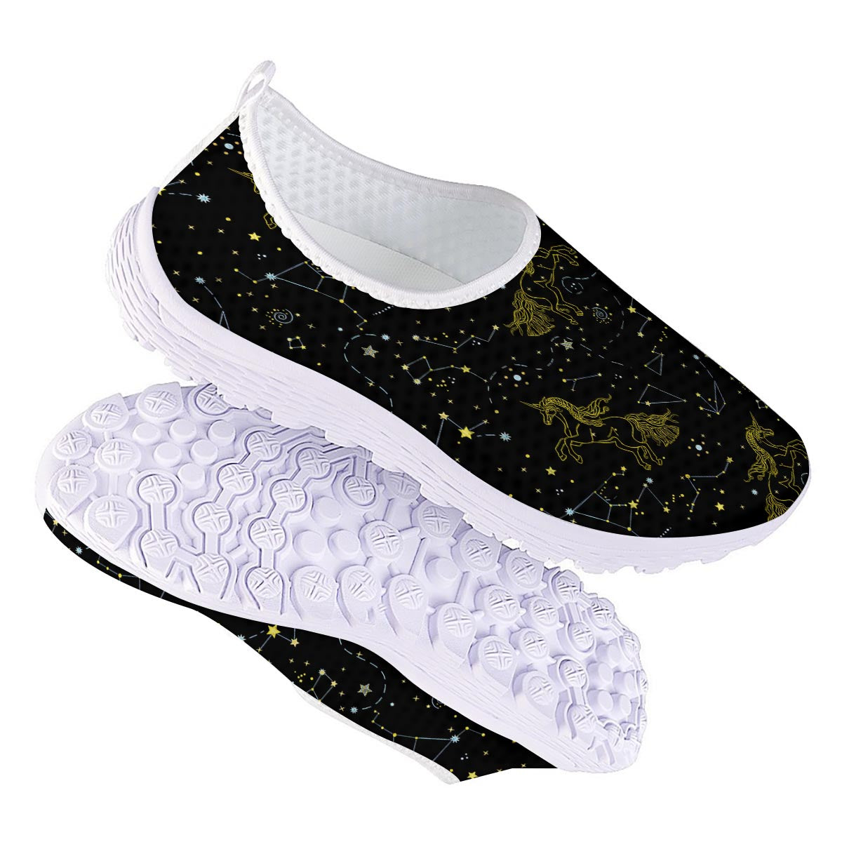 Unicorn Star Space Print Pattern Nurse Shoes-grizzshop