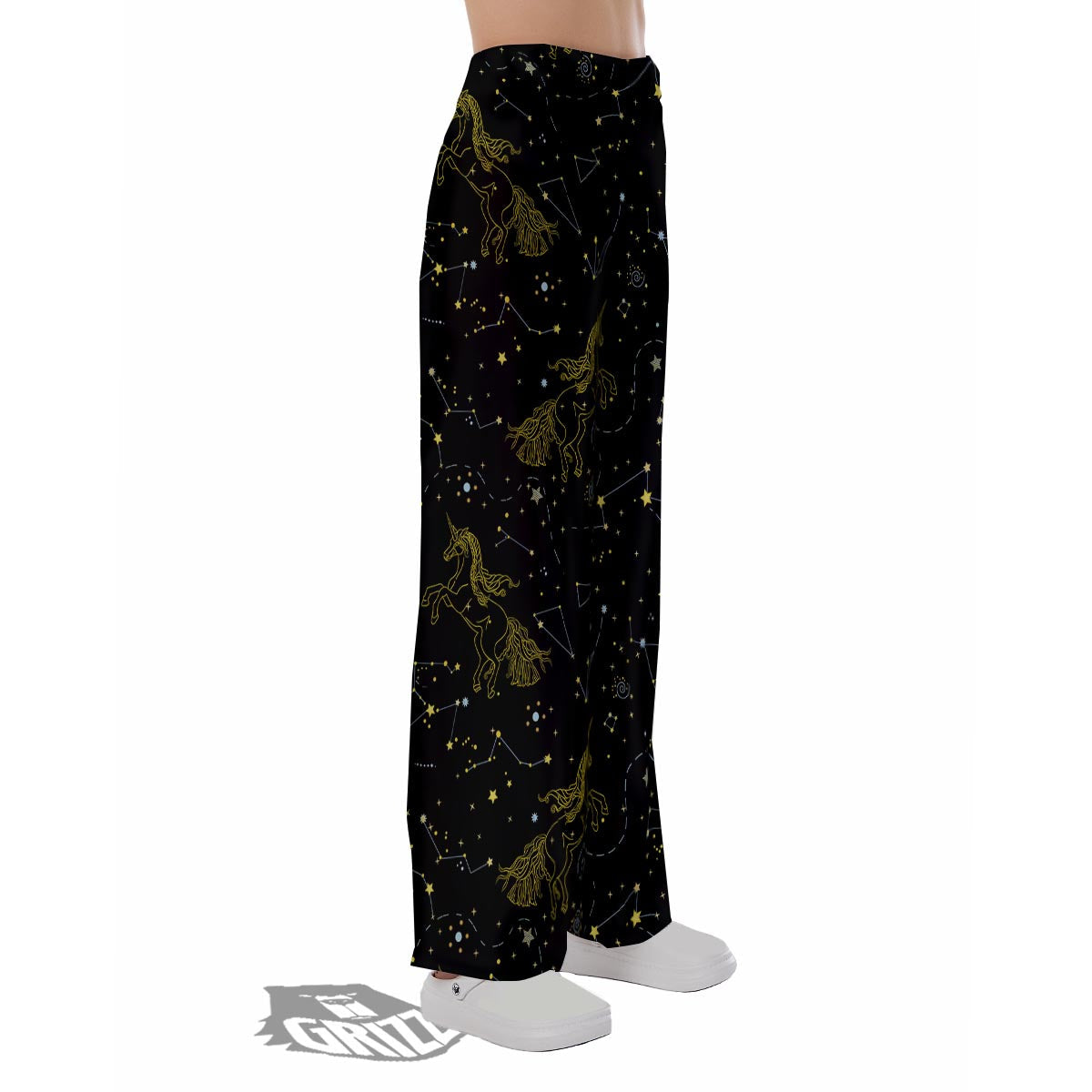 Unicorn Star Space Print Pattern Pajama Pants-grizzshop