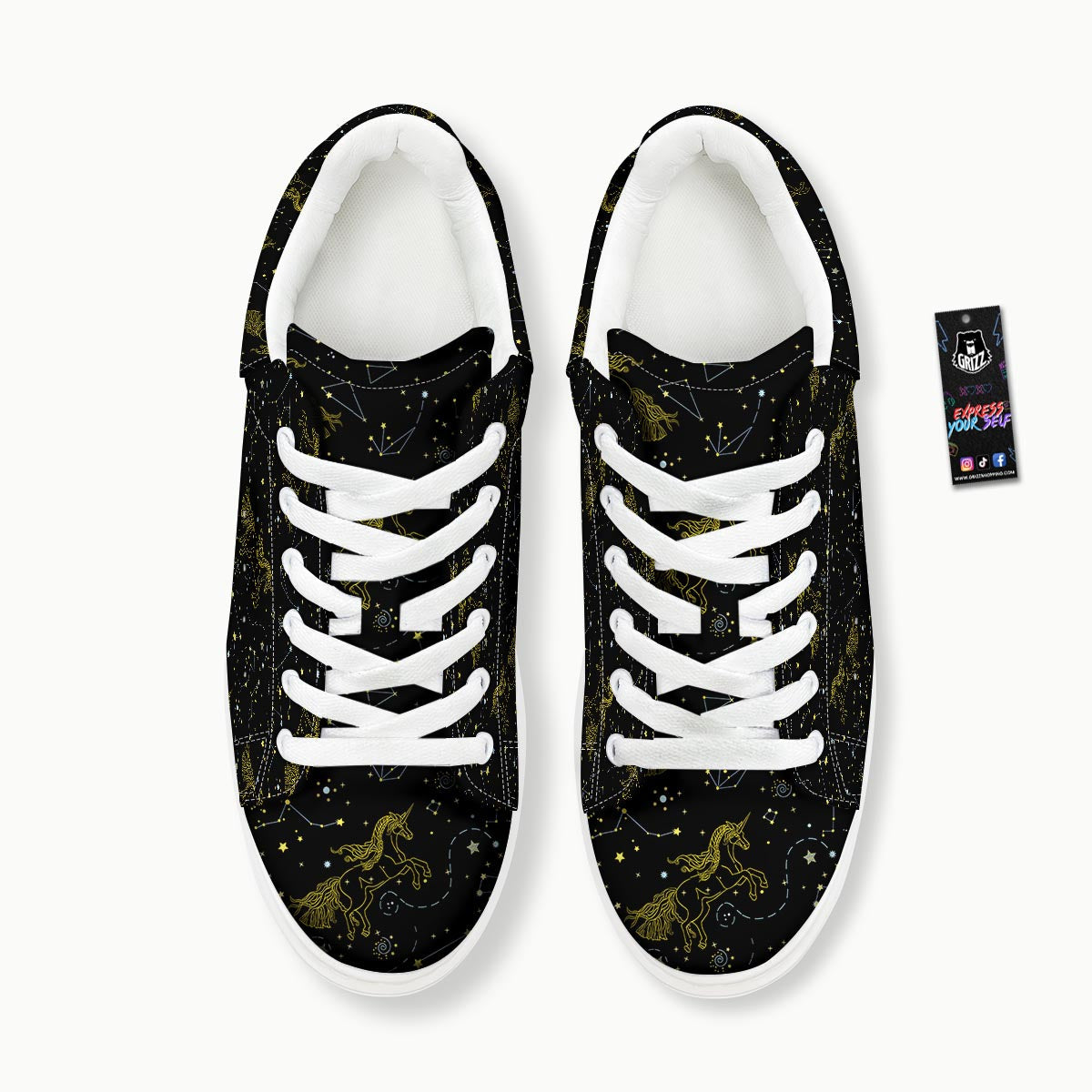 Unicorn Star Space Print Pattern Platform Shoes-grizzshop