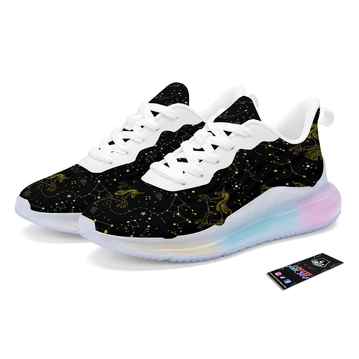 Unicorn Star Space Print Pattern Running Sneakers-grizzshop