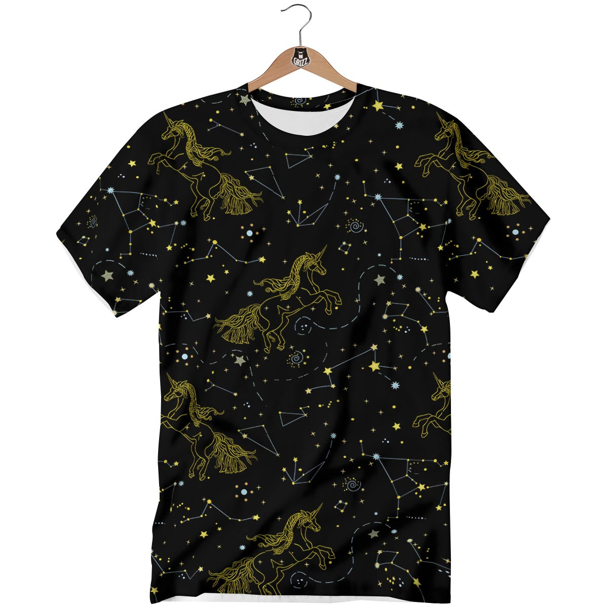 Unicorn Star Space Print Pattern T-Shirt-grizzshop