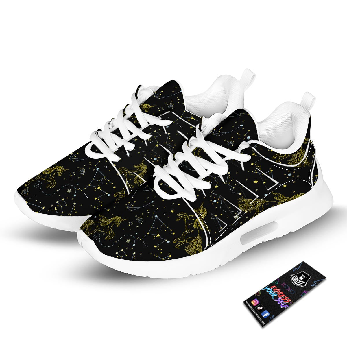 Unicorn Star Space Print Pattern Tennis Shoes-grizzshop