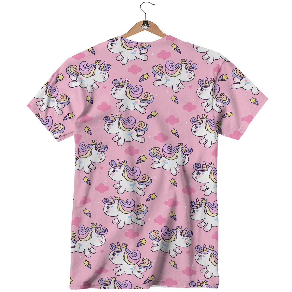 Unicorn White Girly Print Pattern T-Shirt-grizzshop