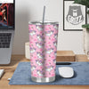 Unicorn White Girly Print Pattern Tumbler-grizzshop