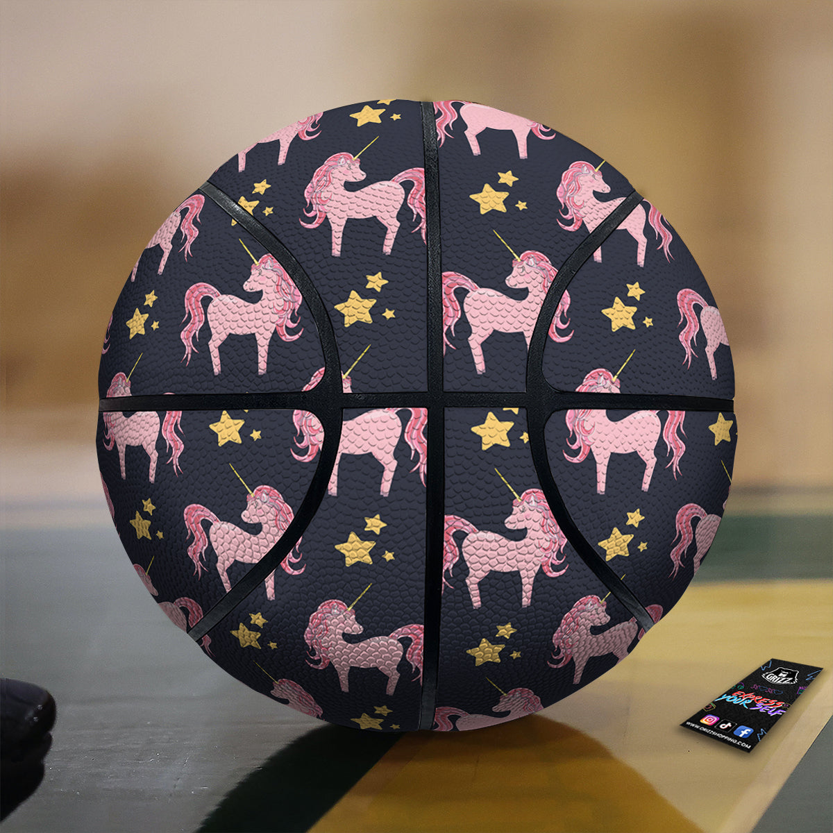 Unicorn Night Star Print Pattern Basketball