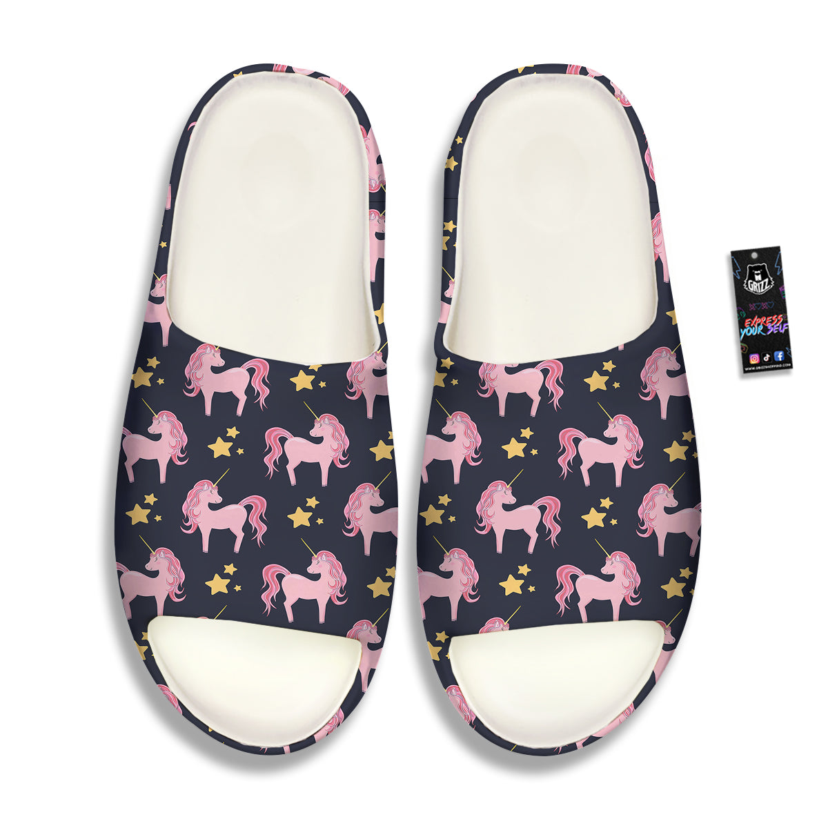 Unicorn Night Star Print Pattern Sandals-grizzshop