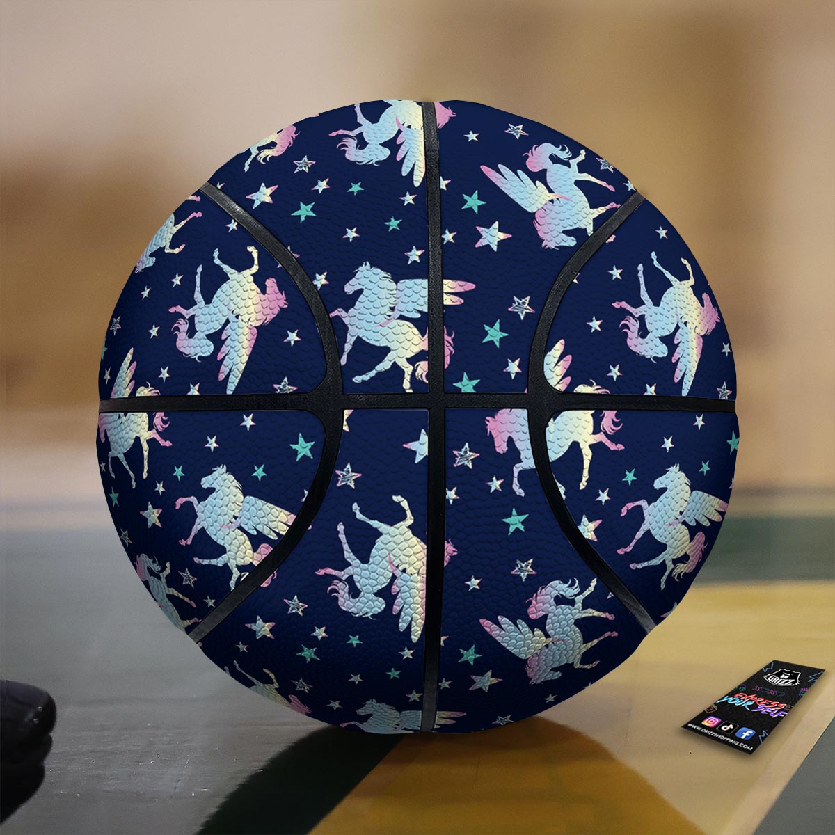 Unicorn Star Fairy Print Pattern Basketball