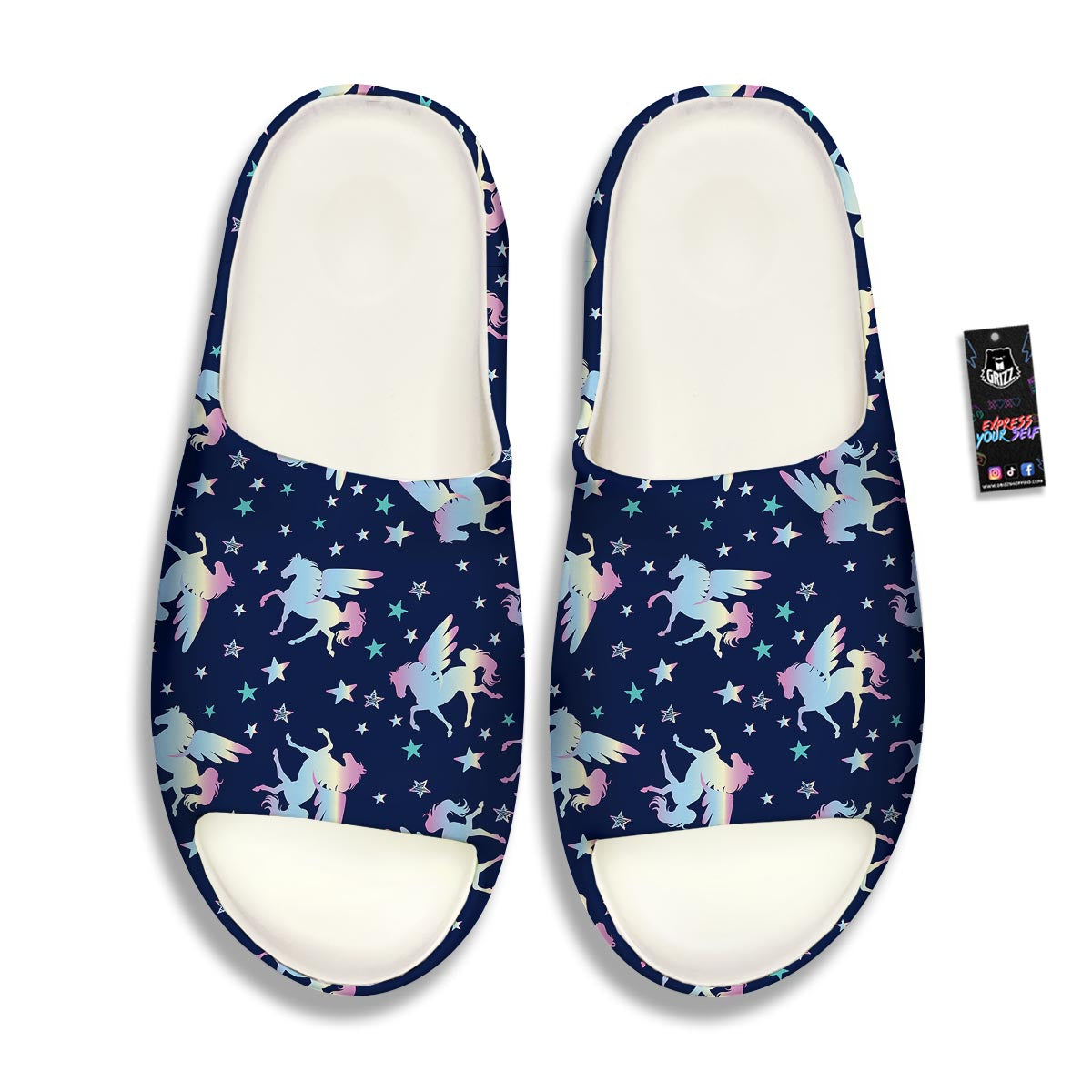 Unicorn Star Fairy Print Pattern Sandals-grizzshop