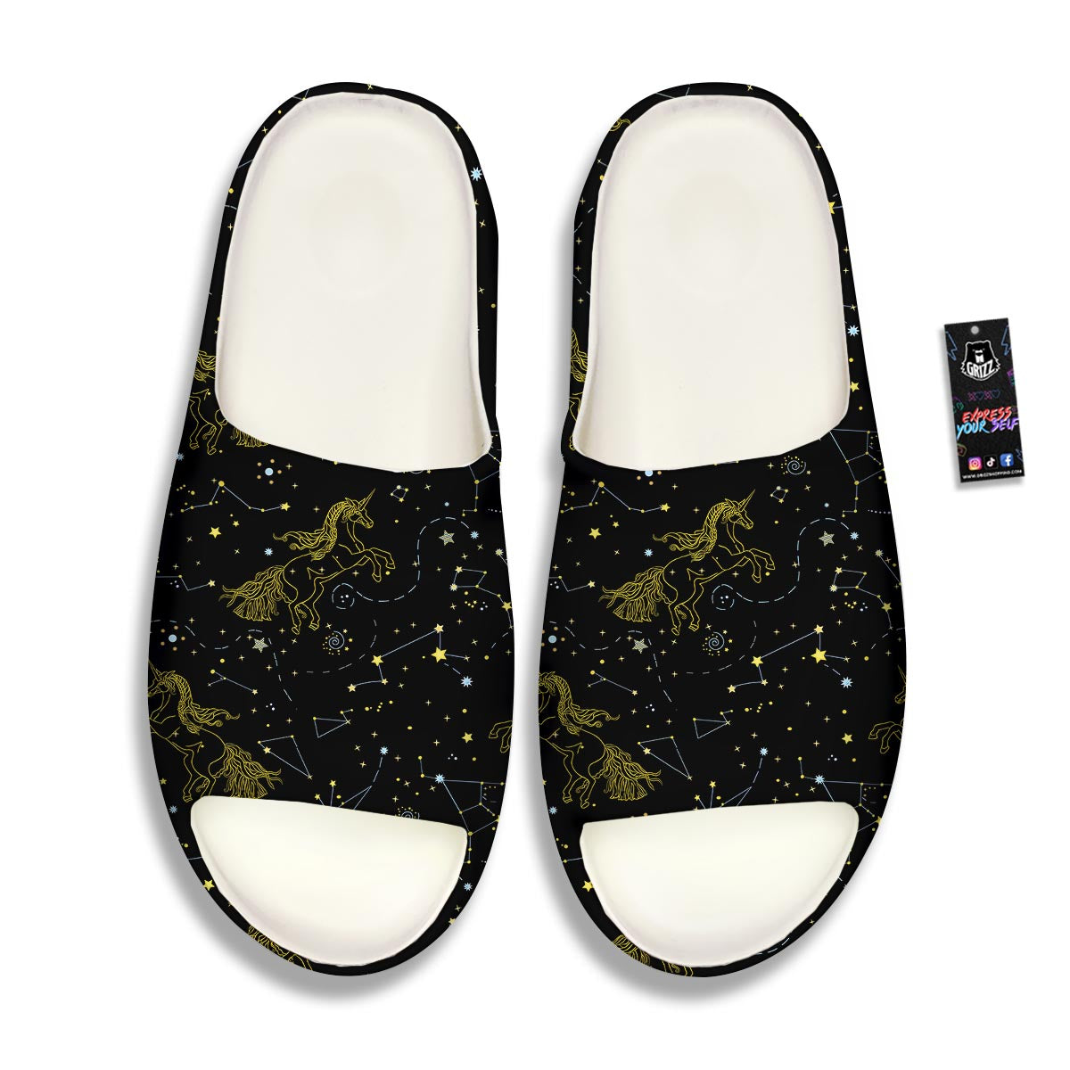 Unicorn Star Space Print Pattern Sandals-grizzshop
