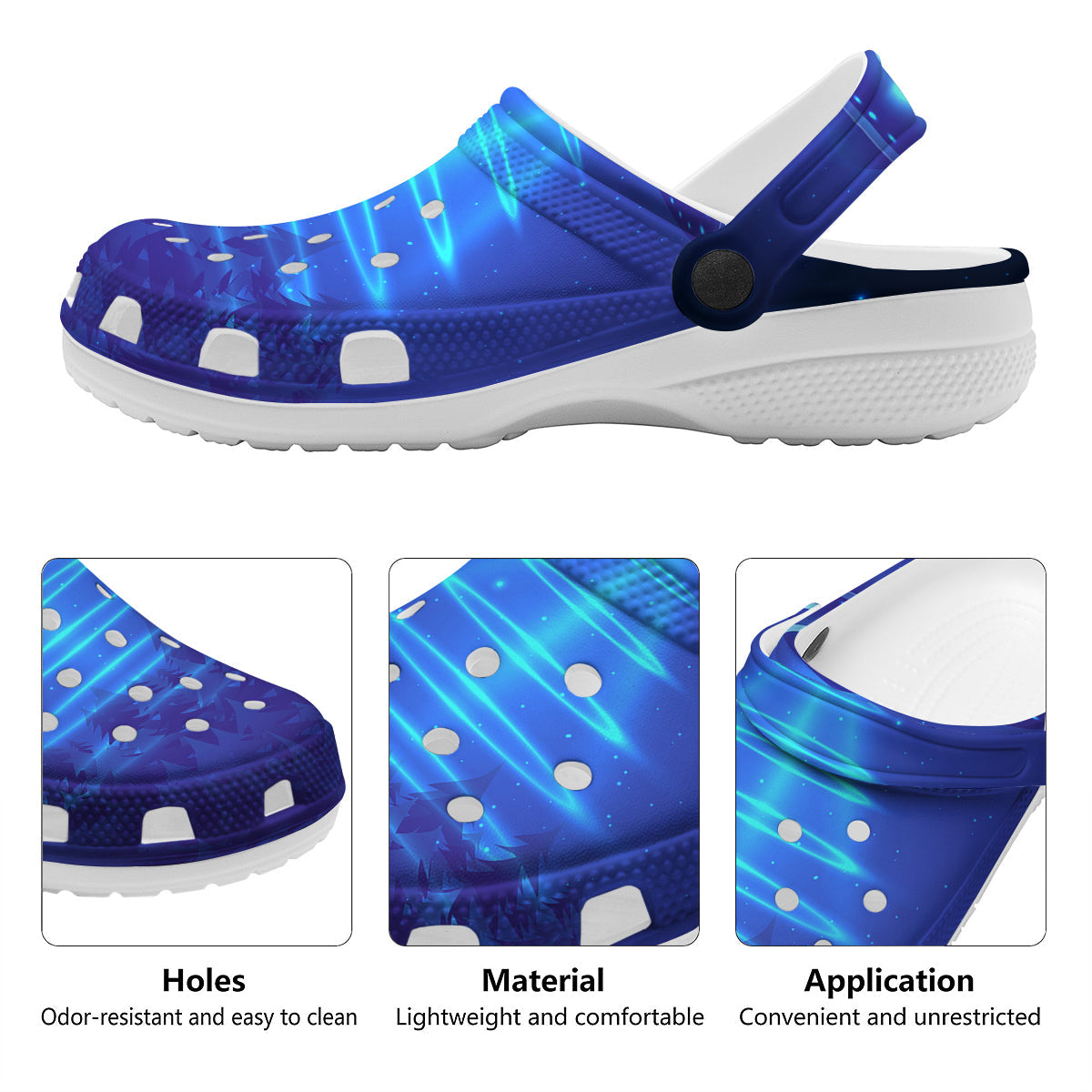 Unidentified Flying Object Blue Print Clog-grizzshop