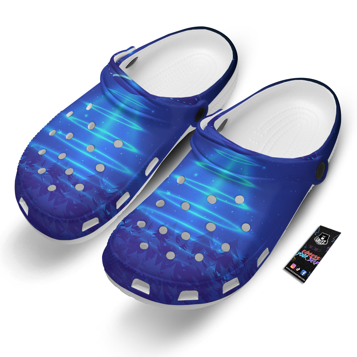 Unidentified Flying Object Blue Print Clog-grizzshop