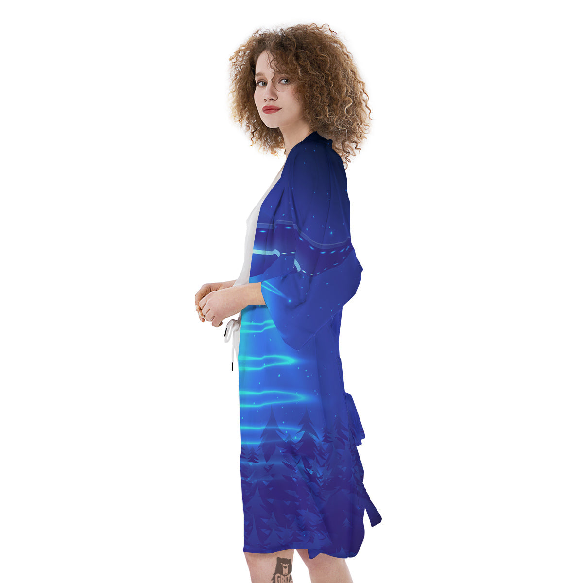 Unidentified Flying Object Blue Print Kimono-grizzshop