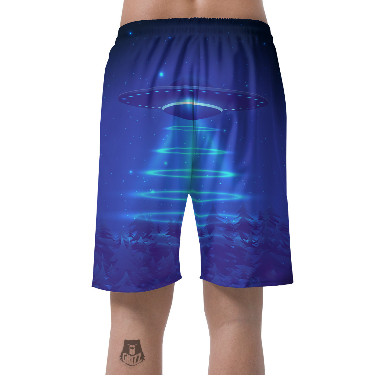 Unidentified Flying Object Blue Print Men's Shorts-grizzshop