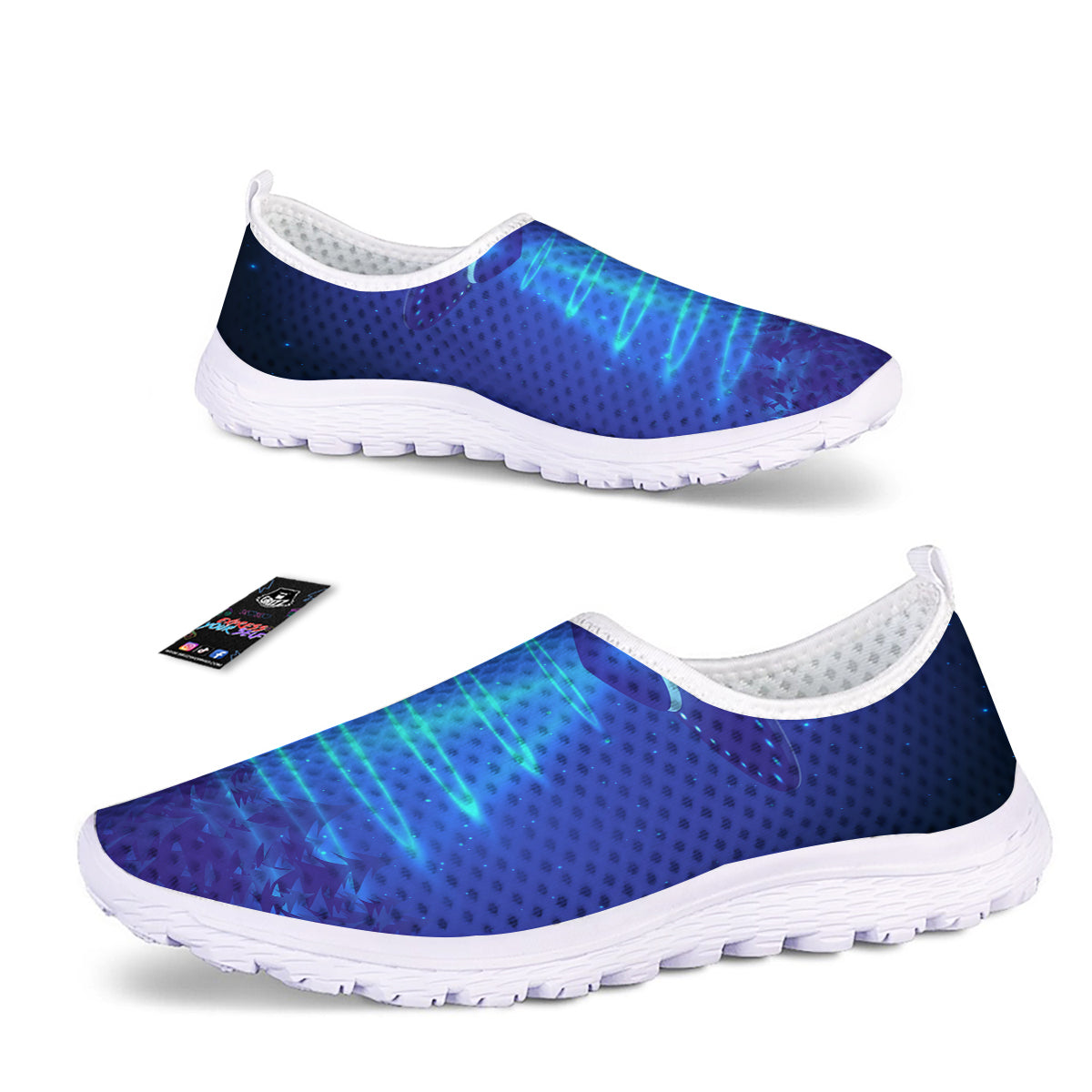 Unidentified Flying Object Blue Print Nurse Shoes-grizzshop