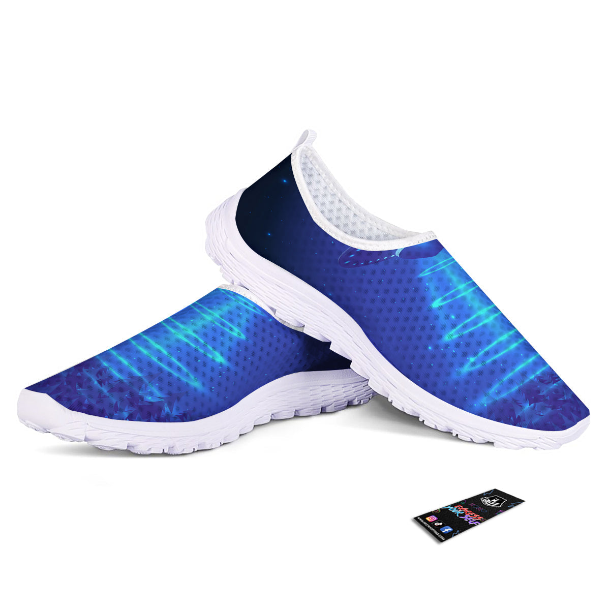 Unidentified Flying Object Blue Print Nurse Shoes-grizzshop