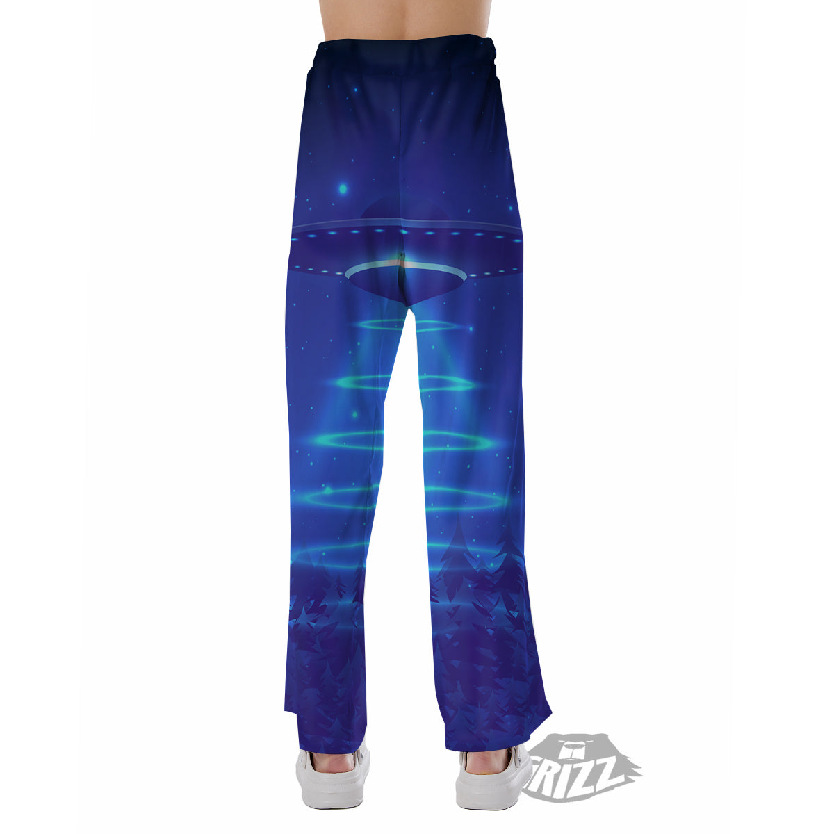 Unidentified Flying Object Blue Print Pajama Pants-grizzshop