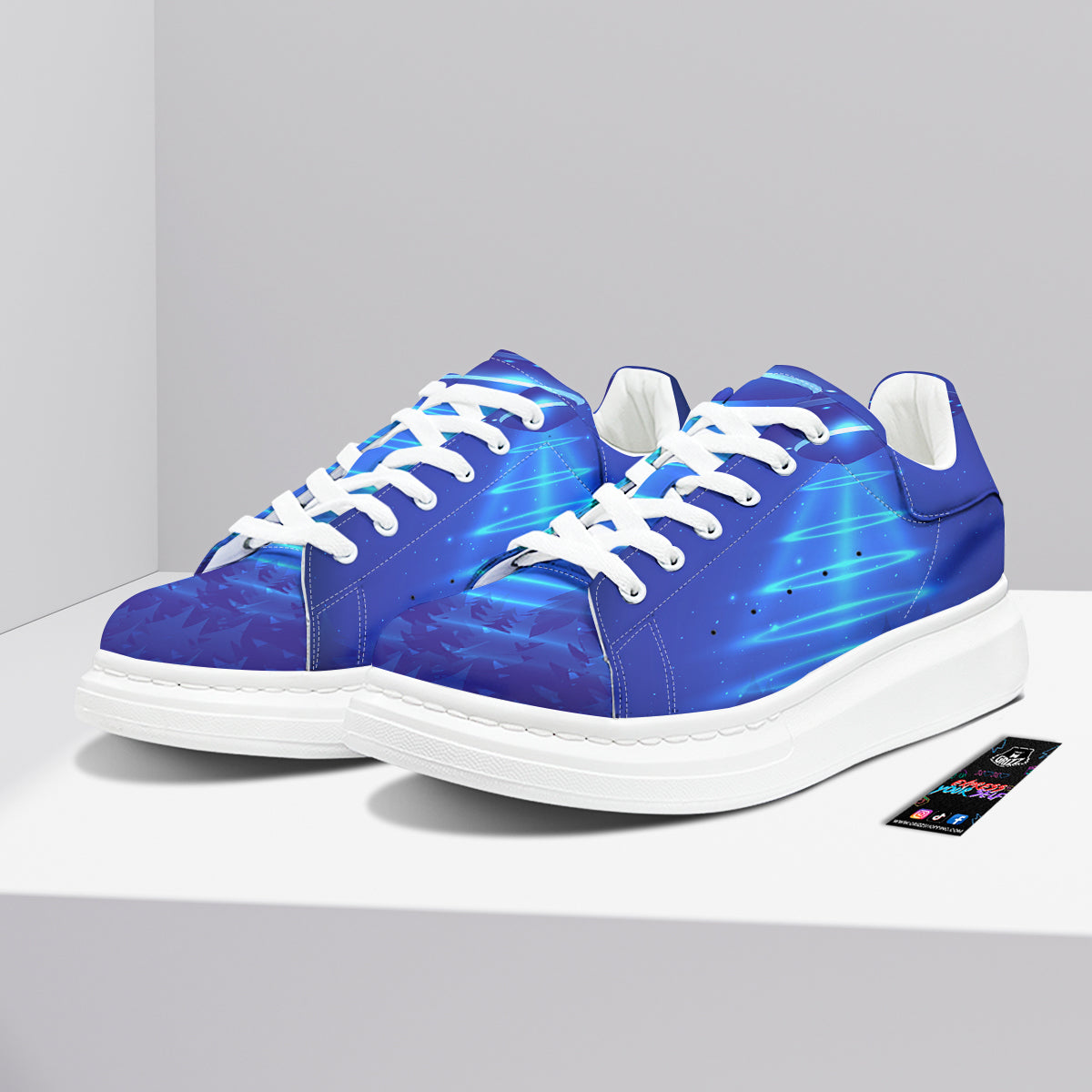 Unidentified Flying Object Blue Print Platform Shoes-grizzshop