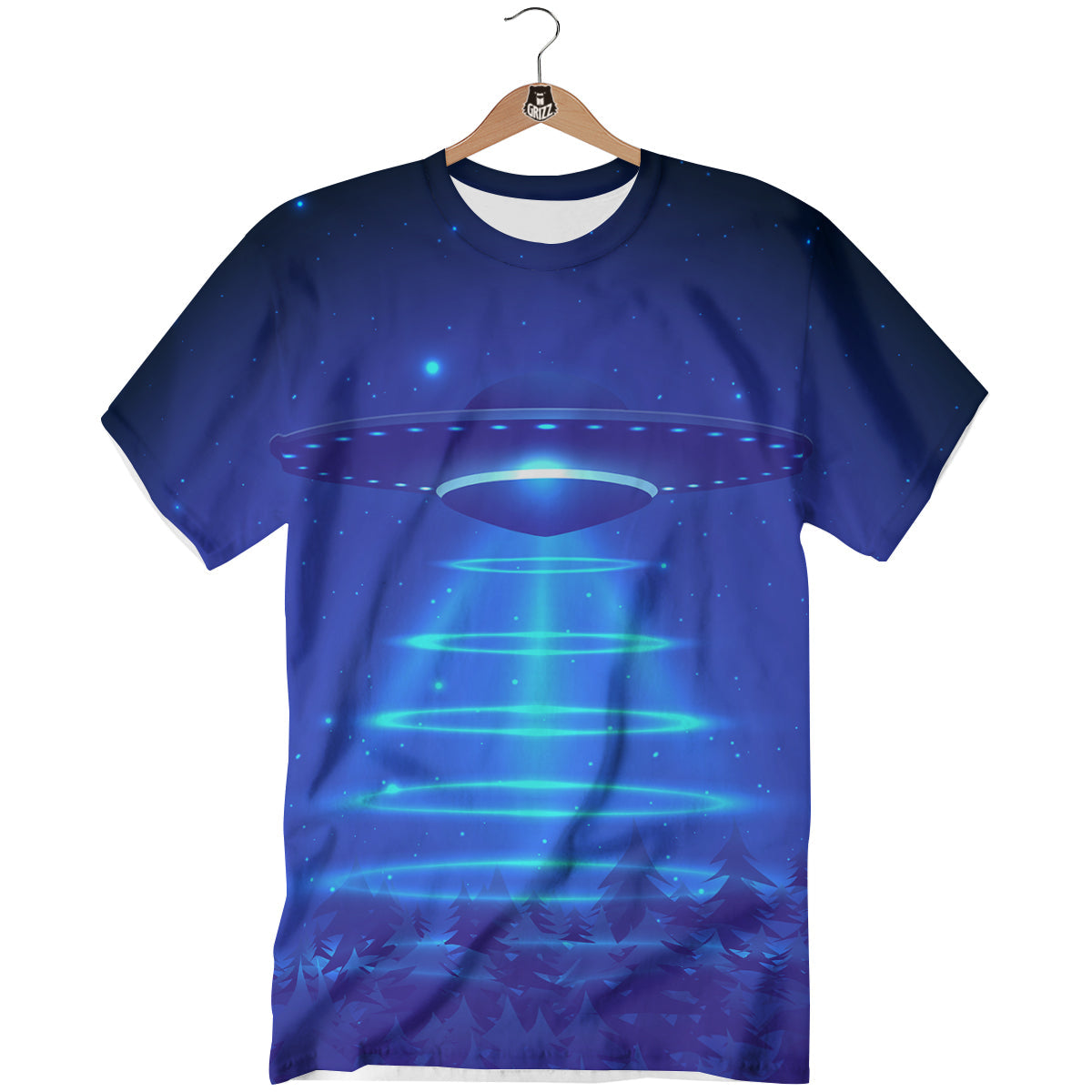Unidentified Flying Object Blue Print T-Shirt-grizzshop