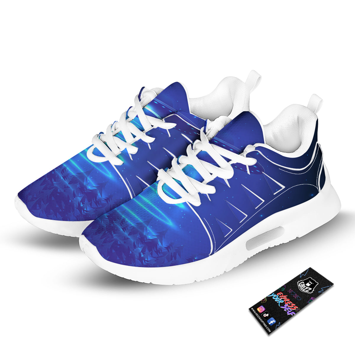 Unidentified Flying Object Blue Print Tennis Shoes-grizzshop