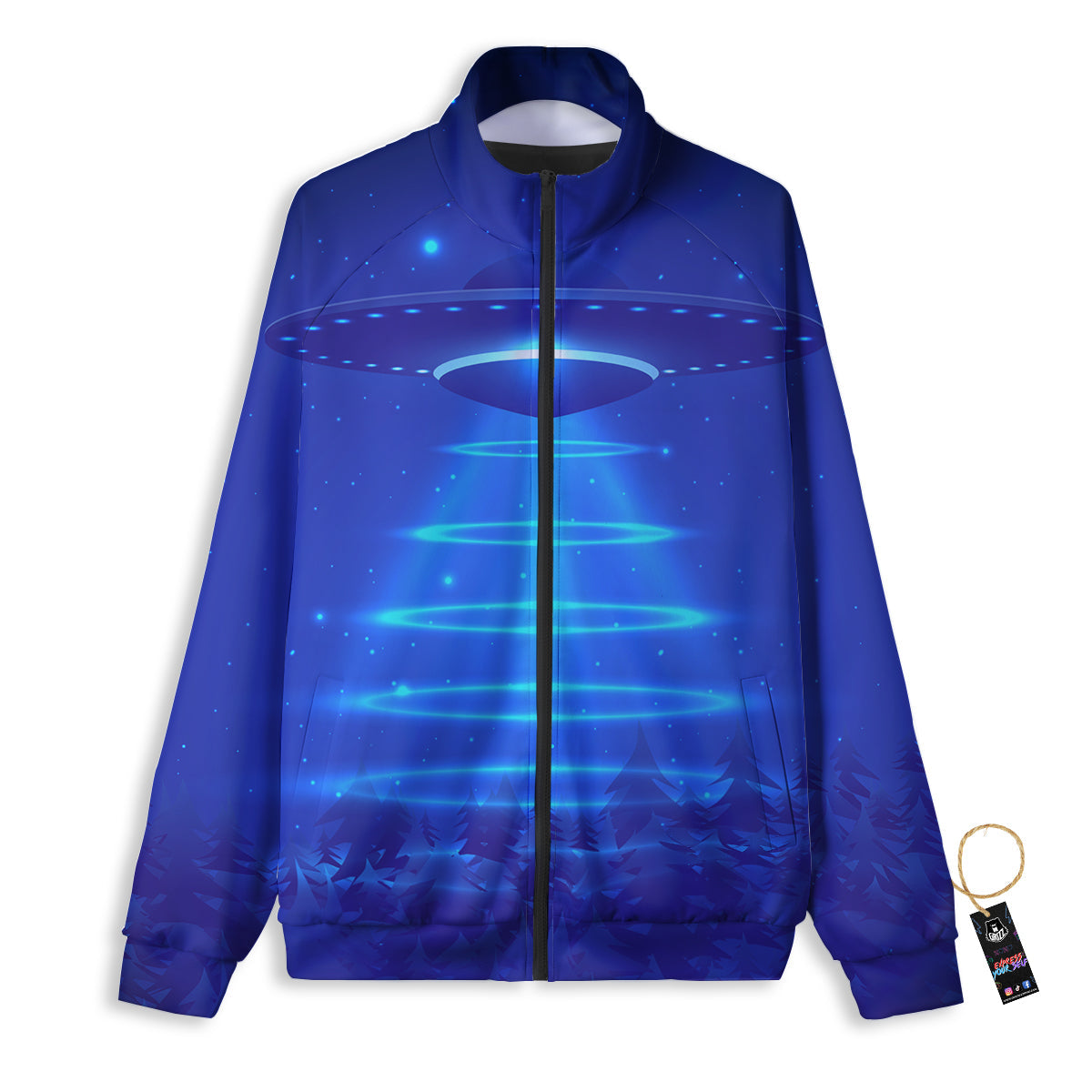 Unidentified Flying Object Blue Print Track Jacket-grizzshop