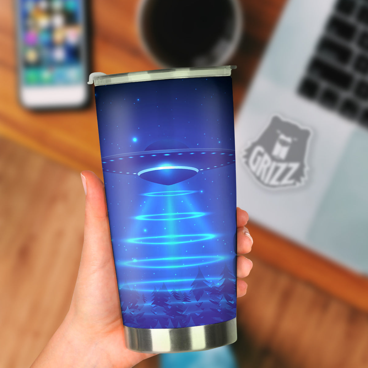 Unidentified Flying Object Blue Print Tumbler-grizzshop