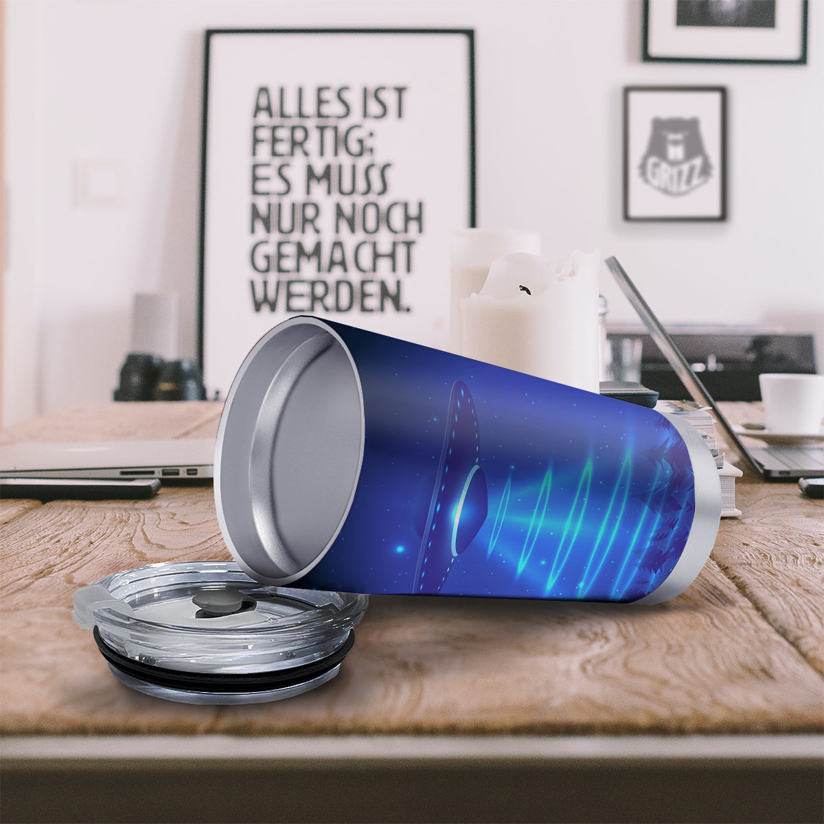 Unidentified Flying Object Blue Print Tumbler-grizzshop